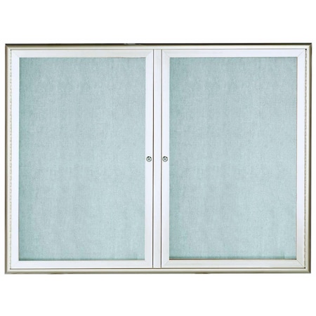 Aarco Indoor/Outdoor Waterfall Series Bulletin Board Clear Satin Anodized 36"x48" OWFC3648